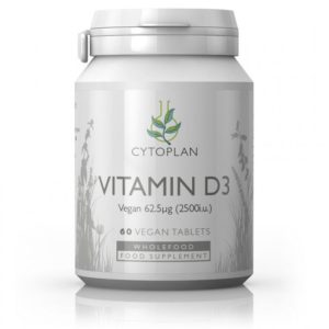 VITAMIIN D3 TAIMETOITLASTELE, Cytoplan Vitamin D3 Vegan, 60 tabletti