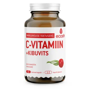 C-vitamiin + Kibuvits – immuunsüsteemi ja organismi kaitsevõime toetuseks, 90 kapslit, Ecosh