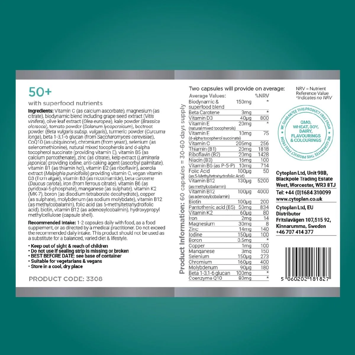 Cytoplan 50+, 60 kapslit - silt