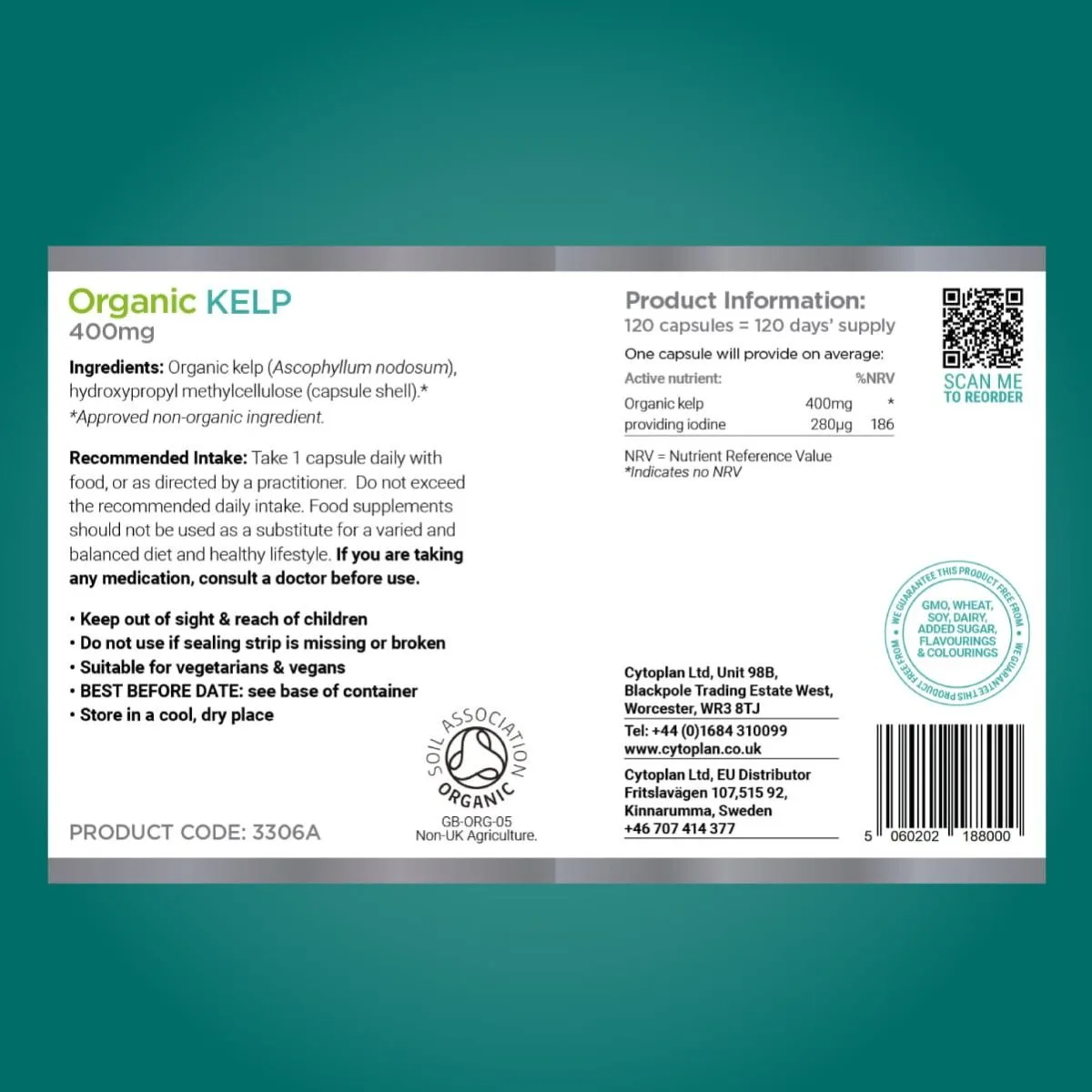 Cytoplan Organic Kelp, 120 kapslit - silt