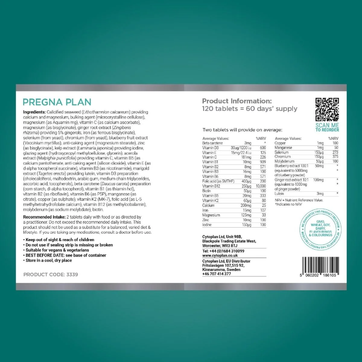 Cytoplan Pregna-Plan – 120 tabletti – silt