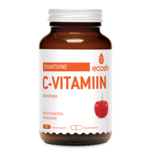 BIOAKTIIVNE C-VITAMIIN ACEROLAGA, Ecosh Life Bioactive Vitamin C with Acerola, 90 kapslit