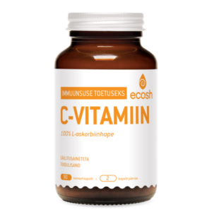 C VITAMIIN (100% ASKORBIINHAPE), Ecosh Life C vitamin (100% L-ascorbic acid), 90 kapslit