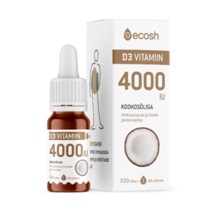 D3-VITAMIIN KOOKOSÕLIGA 4000 IU, 10ml, Ecosh