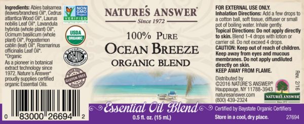 Orgaaniline Ookeani värskusega eeterlik õli