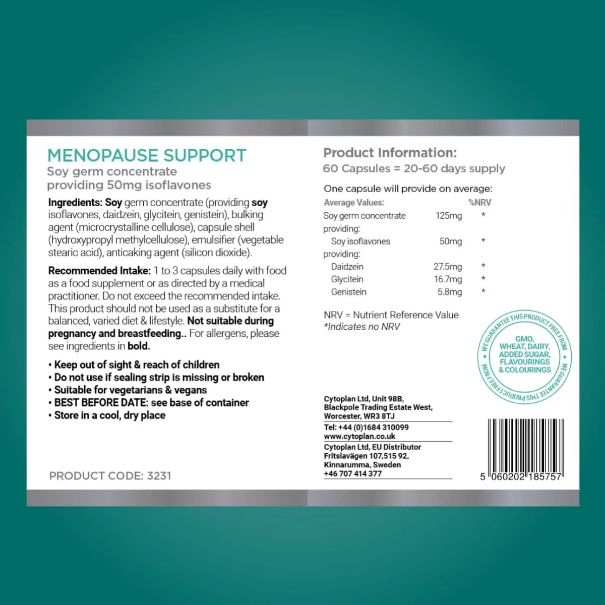 Cytoplan Menopause Support – 60 kapslit – silt