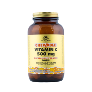 C-vitamiini närimistabletid apelsinimaitselised 500mg, 90 tabletti, Solgar