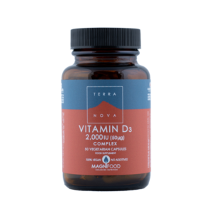 Vitamiin D3, 50 kapslit, 2000-IU tilk, Terranova, Vegan