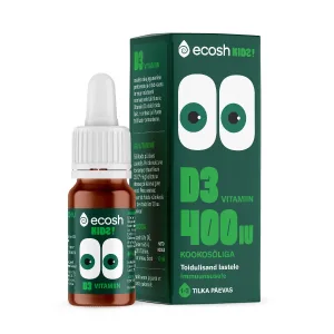 D3-VITAMIIN kookosõliga LASTELE, 400IU, 10ml, Ecosh