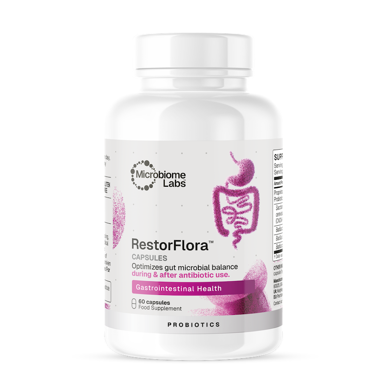 Microbiome Labs RestorFlora™ – probiootilised bakterid + boulardii, 60 kapslit