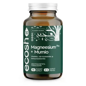 Magneesium PRO + Mumio – lihastele, närvisüsteemile, immuunsüsteemile, 90 kapslit, Ecosh