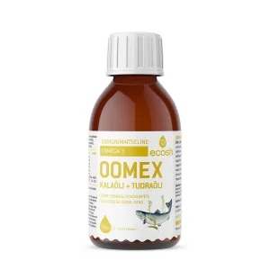 OOMEX oomega-3 kalaõli + tudraõli, sidrunimaitseline, 150 ml. Ecosh