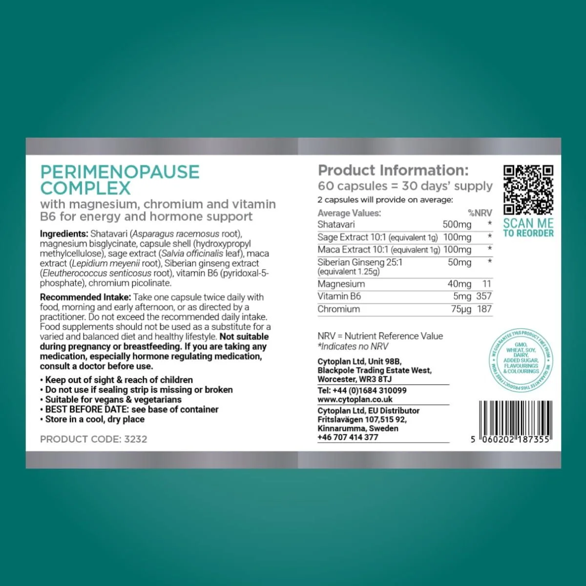 Cytoplan Perimenopause Complex, 60 kapslit -silt