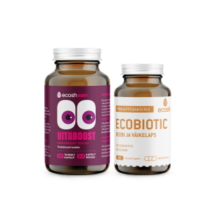 Ecoshi LASTE KOMBO: Vitaboost, 90 kapslit + Ecobiotic, väikelaps, beebi, 60 kapslit