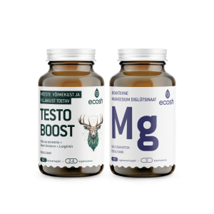 Ecoshi MEHE VASTUPIDAVUSE KOMBO: Testoboost, 90 kapslit + Magneesium glütsinaat, 90 kapslit