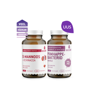 Ecoshi NAISE PÕIETOETUSE KOMBO: D-Mannoos+Echinacea, 60 kapslit + Piimhappebakterid naistele, 60 kapslit
