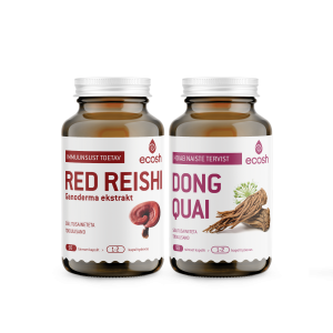 Ecoshi NAISE TERVISEKOMBO: Red Reishi, 90 kapslit + Dong Quai, 90 kapslit