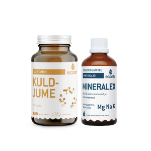 Ecoshi RANNAKOMBO: Kuldjume, 90 kapslit + Mineralex, 100ml