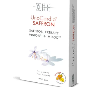 UnoCardio® SAFFRON – oomega-3 ja safrani ekstrakt, 30 närimispastilli. WHC