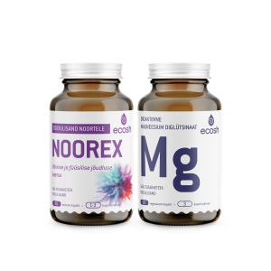 Ecoshi NOORTE TERVISEKOMBO: Noorex, 90 kapslit + Magneesium Glütsinaat, 90 kapslit