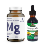 RAHU KIT: Ecoshi Magneesium Glütsinaat, 90 kapslit + Nature’s Answer Ashwagandha juure ekstrakt, 60 ml
