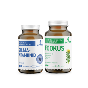 Ecoshi TERAVUSE JA FOOKUSE KOMBO: Silmavitamiinid, 60 kapslit + Fookus, 90 kapslit