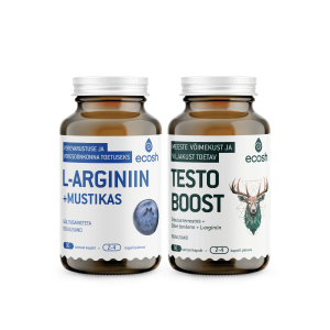 Ecoshi MEHE ELUJÕU KOMBO: Testoboost, 90 kapslit + L-arginiin, 90 kapslit