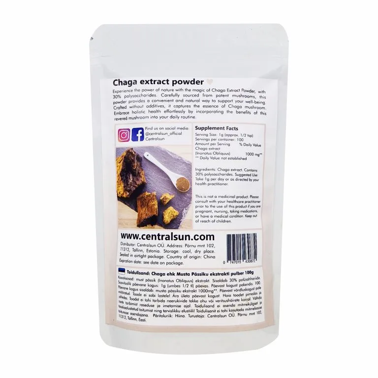 Centralsun Chaga Extract, 100 g - tagune