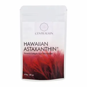 HAWAII ASTAKSANTIIN, 60 geelkapslit. Centralsun Hawaiian Astaxanthin®