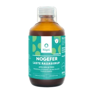 NOGEFER LASTE RAUASIIRUP, apelsini ja pirniga, 250 ml. Nogel