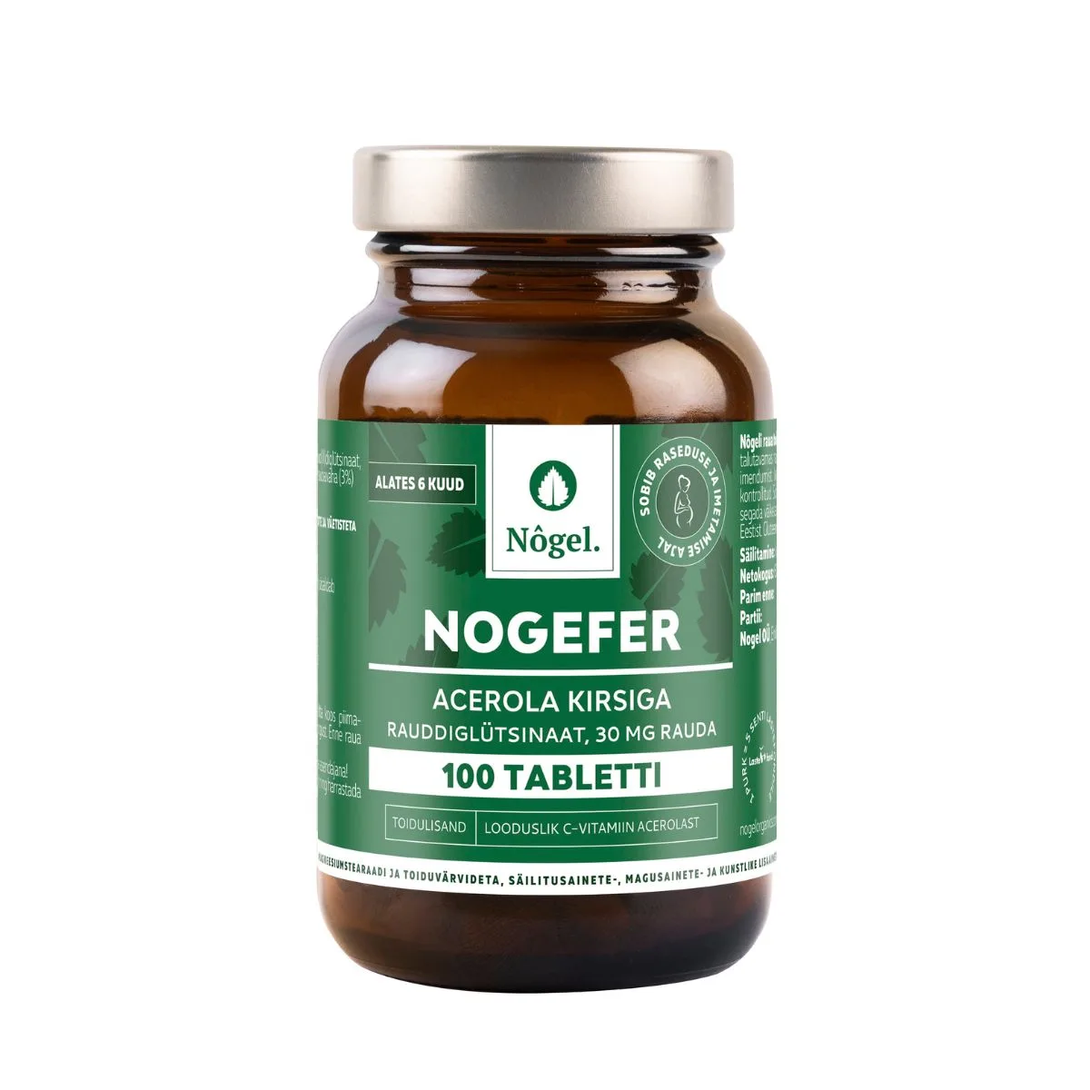 Nogel NOGEFER – raud acerola kirsiga, 60 mg, 100 tabletti