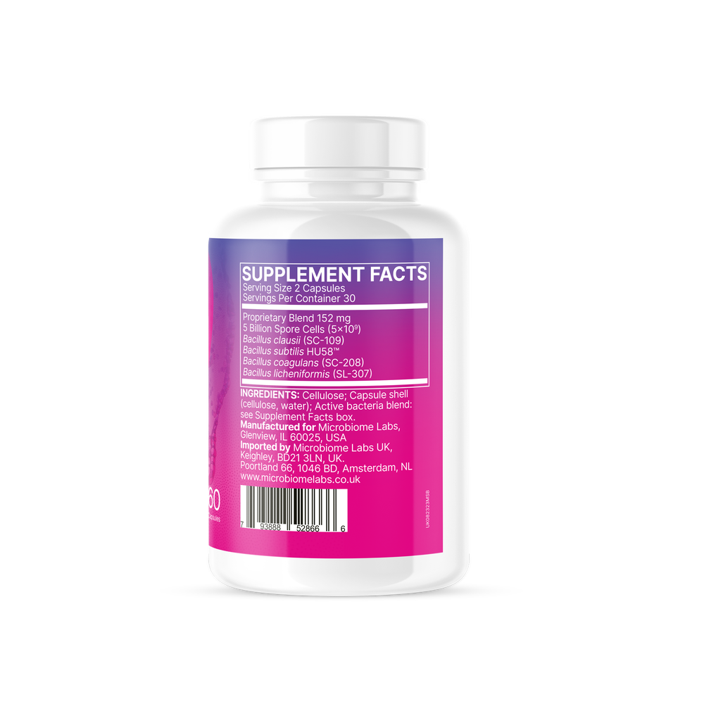 Microbiome Labs MegaSporeBiotic™ – probiootilised bakterid spooridena, 60 kapslit – koostis