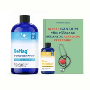 RnA ReSet SÜDAME ja VERERÕHU KOMPLEKT:  ReMag® MAGNEESIUM, 480 ml + Pico Potassium, 120ml + RAAMAT