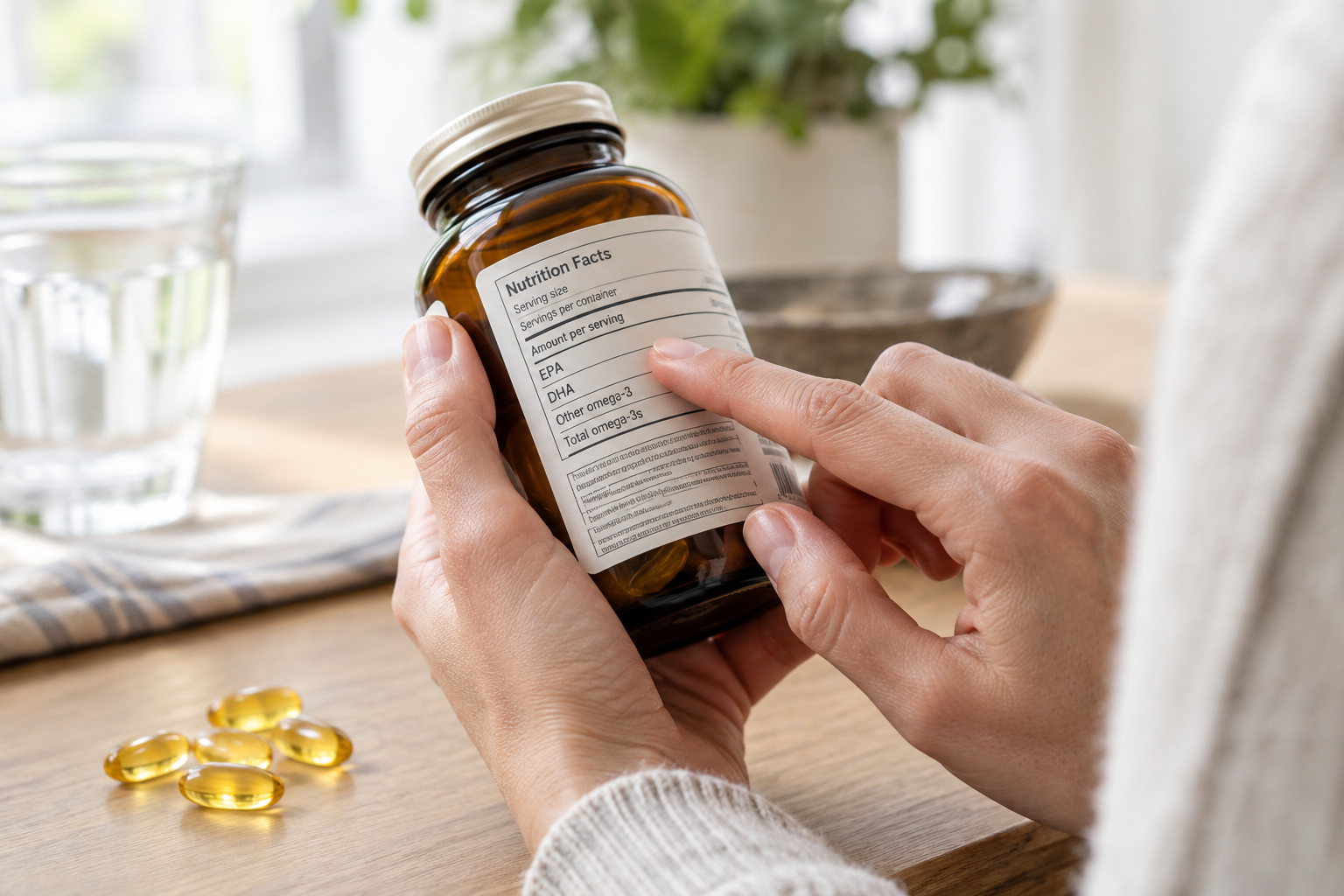 Oomega-3 toidulisandi etiketi uurimine
