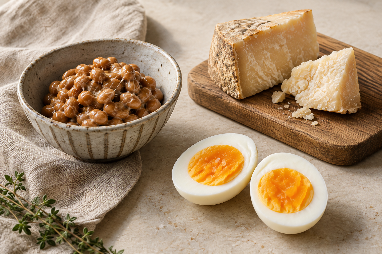 Natto, juust ja munad
